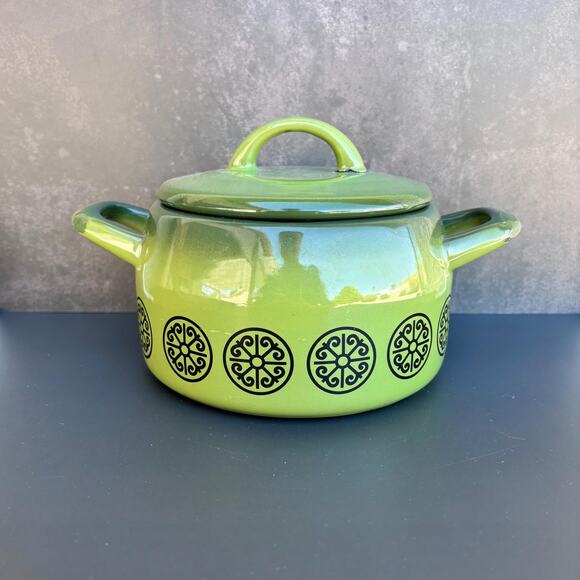 Mid Century Modern Enamel Saucier/Fondue Pot - Picture 2 of 10
